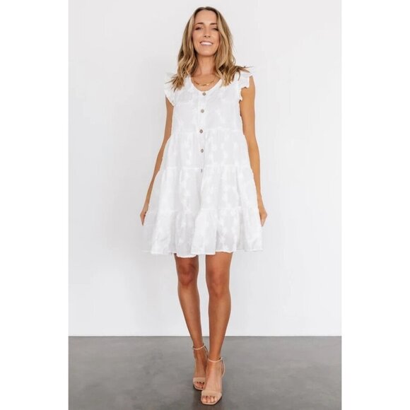 Baltic Born Dress NWT Kayla Button Up Short Off White Size 1XL - Picture 1 of 10